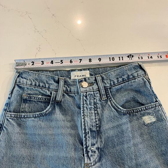 Frame High N Tight Wide Leg Jeans in Bilson Rips size 25 - Picture 9 of 12